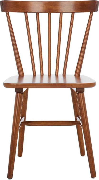 SAFAVIEH Home Collection – Winona Set of 2 Walnut Windsor Farmhouse Dining Chairs, Spindle Back Wood Chairs, Classic Casual Seating (DCH8500G-SET2)