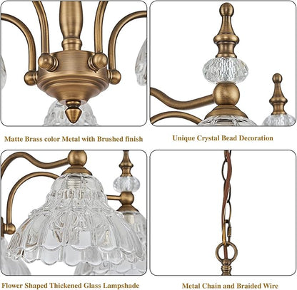 HDDFL Chandeliers Light 5 Lights Chandelier Lamp Modern Pendant Lighting Fixtures Hanging Lamps for Dining Room Entryway Living Room Bedrooms Foyer Entrance Kitchen