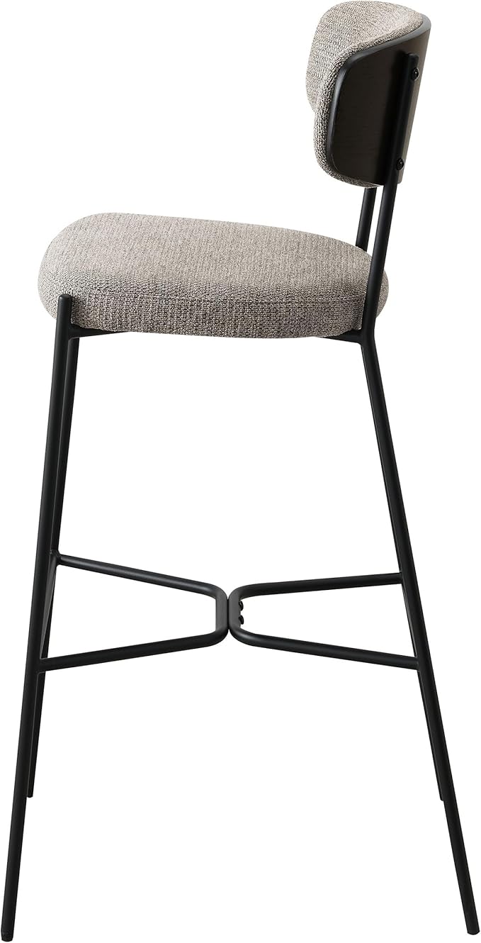 Coaster Home Furnishings - Elison - Set of 2 Pub Height Bar Stools with Foam Cushioned Seat and Geometric Detail Footrest - Mid-Century Modern - Dining Room - Light Brown & Dark Oak - 182657