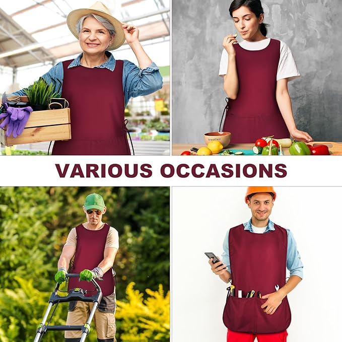 TFTAFAN Cobbler Apron Unisex Waterproof Apron with 2 Deep Pockets Art Smock for Painting Cleaning Artiest Apron work kitchen
