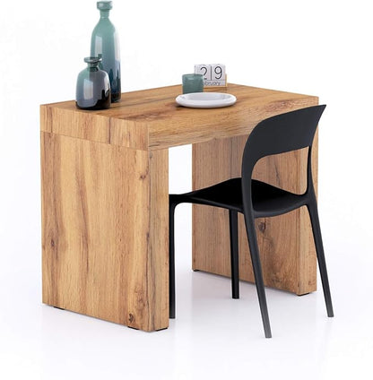 Mobili Fiver, Evolution Dining Table 35.4 x 23.6 in, Rustic Oak with Two Legs, Made in Italy