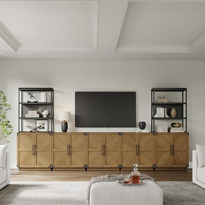 SICOTAS Sideboard Buffet Cabinet with Storage – Large Farmhouse Credenza with Doors & Adjustable Shelves for Living Room, Entryway