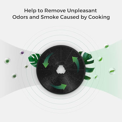 CIARRA CACF003 Range Hood Carbon Filters for Wall Mount Range Hood, Replacement Charcoal Filters for Ductless Ventilation, Easy Installation, Set of 2