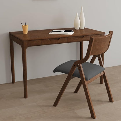 YOPTO Folding Wooden Chairs Set of 2 with Padded Seat,Portable Dining Chairs W/Ergonomically Designed Back and Cushion,for Dining Room,Restaurant,Kitchen,Office