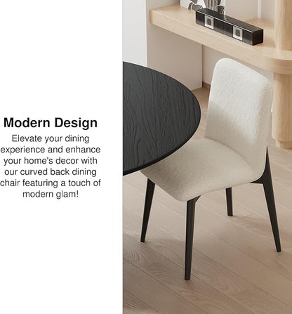 Casaphoria Dining Chairs Set of 2, Modern Fabric Kitchen Chairs with Black Wood Legs, Comfortable Dining Room Side Chairs for Home, Living Room, Restaurant