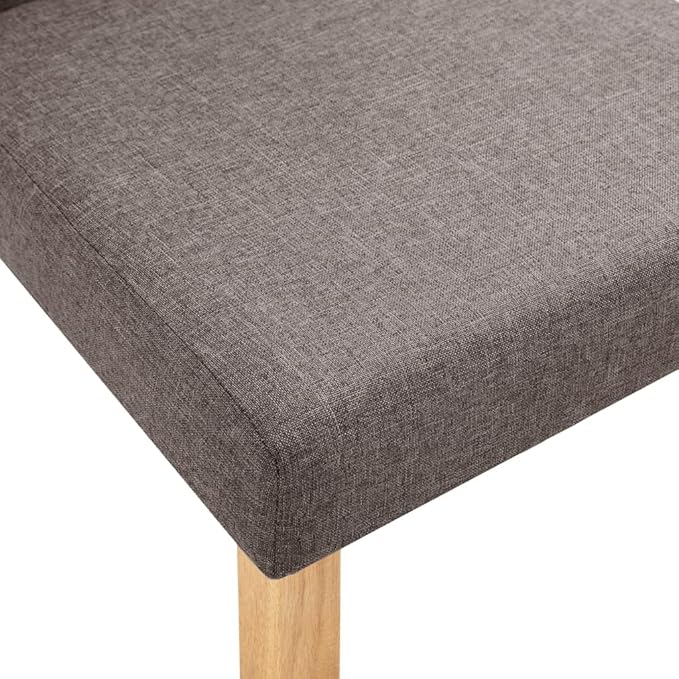2-Pack Taupe Fabric Dining Chairs with Rubber Wood Frame, Modern Farmhouse Kitchen Chairs 16.5x20.1x37.4 Inch Soft Upholstered Seats for Dining Room Furniture