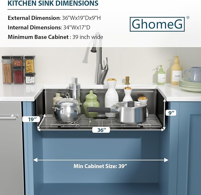36 Undermount Black Kitchen Sink Workstation 16 Gauge Stainless Steel 9 In Deep Kitchen Sinks with Practical Accessories