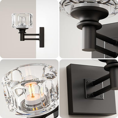 Matte Black Bathroom Wall Sconces 1-Light Wall Sconce Farmhouse Bathroom Sconces(3.7 pounds)