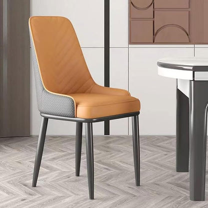 Accent Dining Chairs, PU Leather Chairs, Sleek Black Metal Legs for Living Room/Kitchen Island