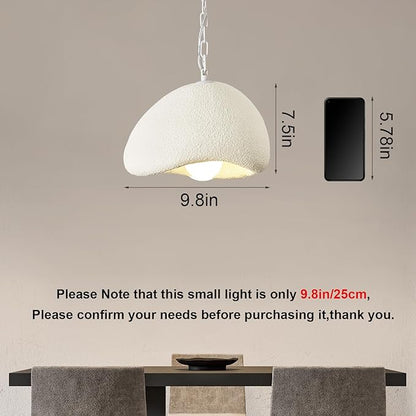 Wabi Sabi Pendant Lights,9.8in White Modern Pendant Light Resin Hanging Lamp Kitchen Island Lighting Modern Japandi Chandelier for Dining Room Bedroom Hallway Foyer