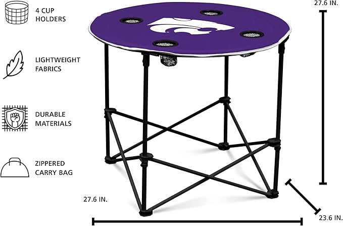 Logo Brands Officially Licensed NCAA Unisex Round Table, One Size, Team Color