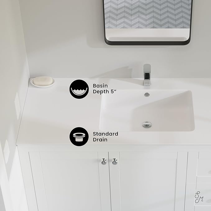 Swiss Madison SM-VT330 Voltaire 49" Vanity Top Sink with Single Faucet Hole