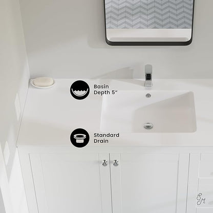 Swiss Madison SM-VT330 Voltaire 49" Vanity Top Sink with Single Faucet Hole