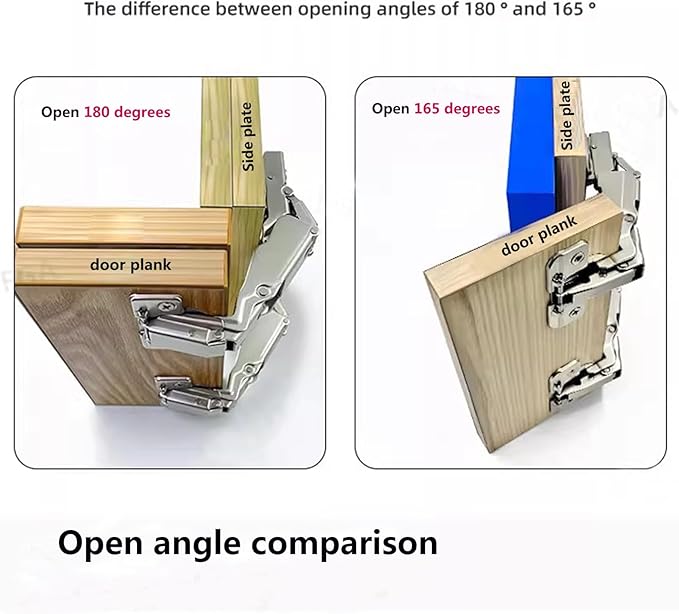 165 Degree Soft Close Cabinet Hinges, Face Frame Mount,3D Concealed Slow Self Closing for Folden Cupboard, 2-Pack, for Corner Kitchen Cabinet, Cupboard Folded, Folden Door, Closets