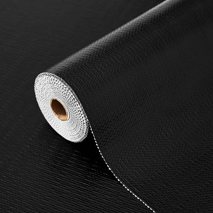 Drawer and Shelf Liner, Non-Slip Kitchen Cabinet Liners Non-Adhesive Thick Strong Grip Waterproof Washable Mats Protect Dresser Shelves Cupboard Bathroom Cabinets, Black, 24 in X 30 FT