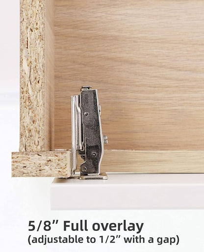 DecoBasics (2 PCS) Full Overlay Soft Close Cabinet Hinges for Kitchen Cabinets - 105° Face Frame Concealed Cabinet Door Hinge -3 Way Adjustability -Clip on Plate & Matching Screw 4 Easy Installation