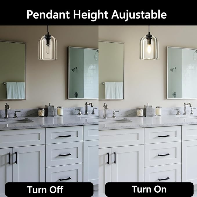 Crystal Pendant Light Kitchen Island Modern Black Pendant Light Height-Adjustable,Black Dimmable Pendant Lighting,Indoor Gorgeous Heavy Pendant Lights,E12 Bulb Included