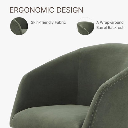KISLOT Swivel Dining Chairs Modern Accent Armchair Side Deskchair for Diningroom Vanity Bedroom Livingroom Reading Room,Green,2 Box