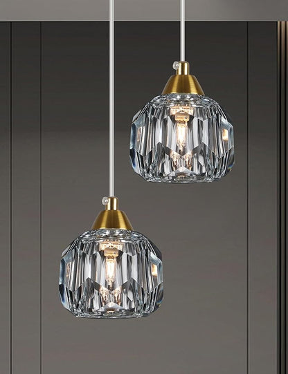 Weesalife Crystal Chandeliers for Staircases, 12-Light Gold Modern Chandeliers for High Ceilings，Crystal Pendant Light Fixture for Living Room Kitchen Island Foyer Hallway Bar