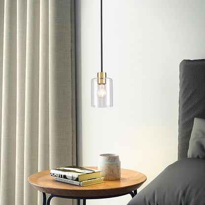 Black Brass Pendant Lights Kitchen Island - Clear Glass Pendant Light Fixture Multiple Stems Rods 3 Units 12 Inch 3 Units 4 Inch (3 Pack Black Brass Downrod)
