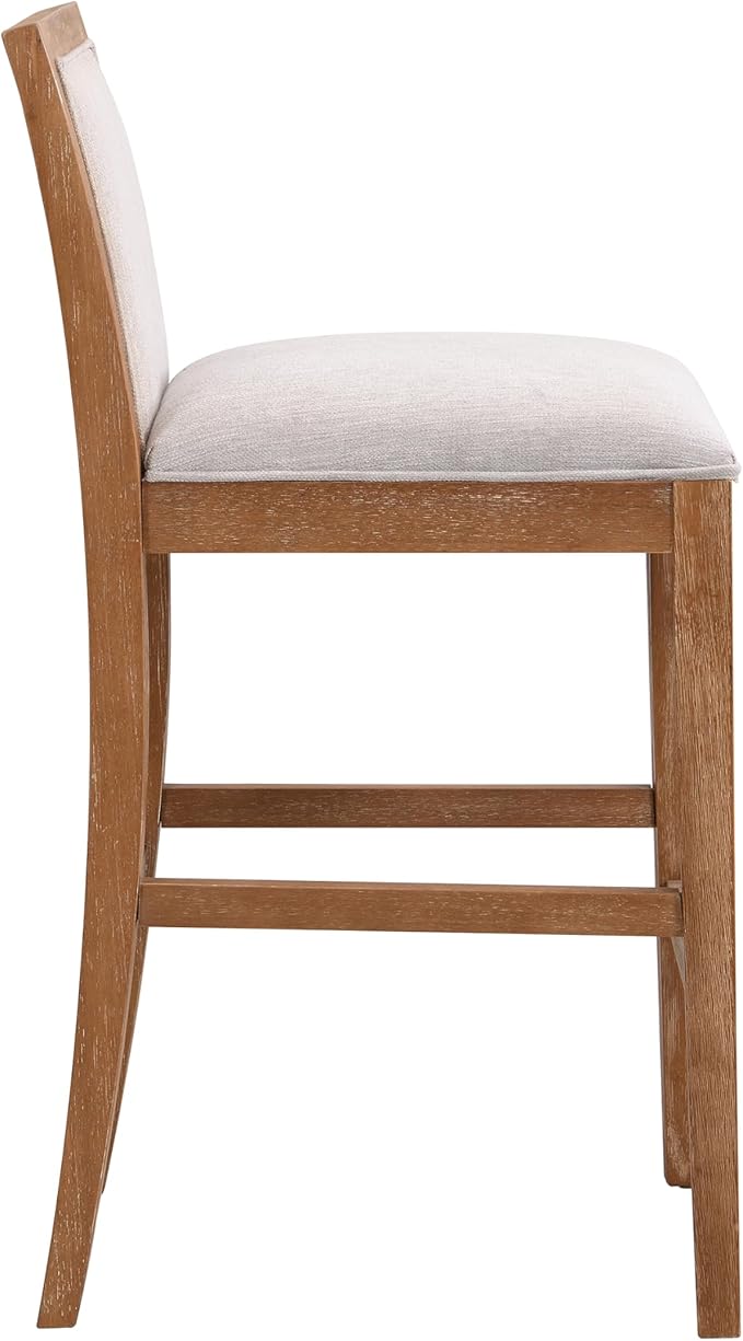 30.5 Inch Height Bar Stools Set of 2, Rubber Wood e,Fabric Sponge Cushion and Upholstered, Retro Bar Chairs Suitable for Kitchen Island,Bedroom,Dining Room.