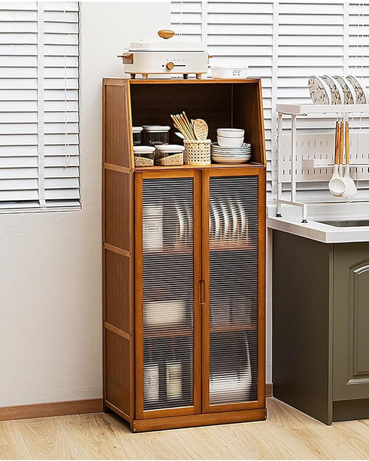 JSDMBD Kitchen Storage Cupboard, Pantry and Freestanding Cabinets, Dustproof and Easy to Clean, Kitchen Island for Spices, Pots and Pans, Storage Shelf for Kitchen, Living Room and Dinning Room