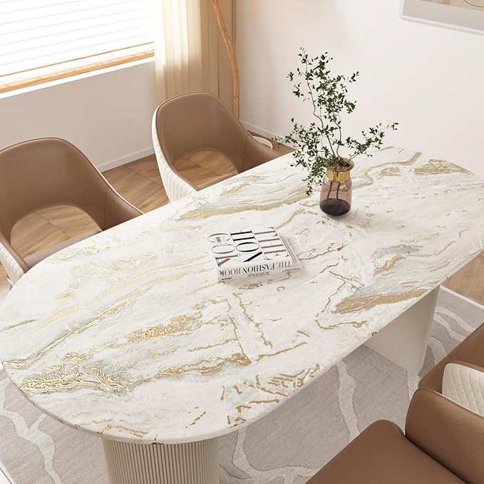 Wallercity Matte Beige/Gold Marble Contact Paper for Countertops Vinyl Waterproof Peel and Stick Wallpaper for Cabinet Backsplashes Self Adhesive Countertop Wall Paper 15.8''x78.7'' Granite Wrap Cover
