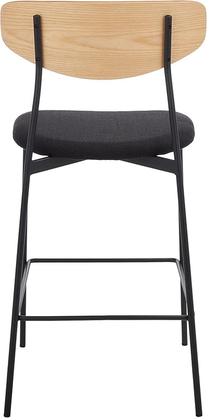 SAFAVIEH Home Collection Ryker Oak/Black 26-inch Counter Stool (Fully Assembled)