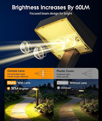 ELECLINK Solar Pathway Lights Outdoor, 8 Pack Garden Lights Solar Powered Path Lights with Bigger LED Lens, 2 Light Modes Waterproof Outdoor Solar Light for Yard Driveway Walkway Landscape Patio Lawn