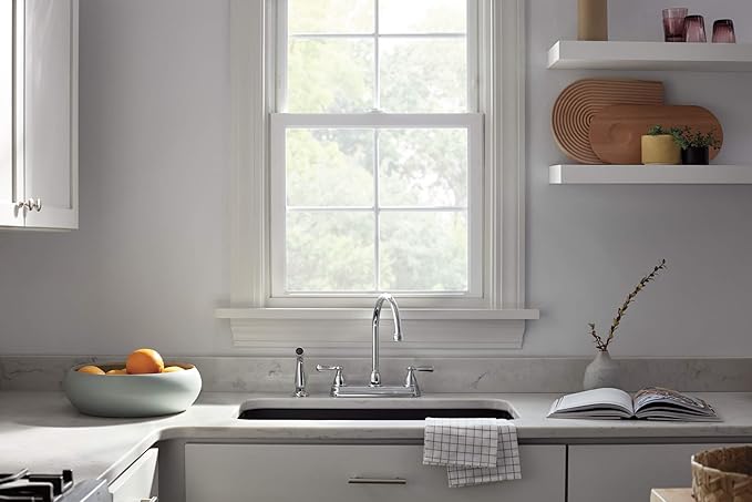 Peerless P2865LF Elmhurst Two-Handle Kitchen Faucet with Spray Deck-Mount, Chrome