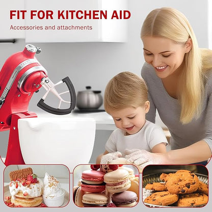 Flex Edge Beater for KitchenAid 4.5/5 Qt Tilt-Head Mixer – Flexible Silicone Edge kitchen aid paddle attachments, Auto-Scrape Bowl Scraper, For Kitchen Aid Accessories and Attachments (Gray)