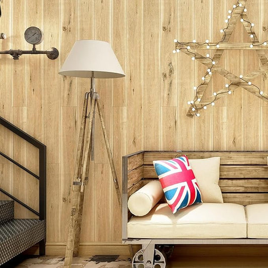 Yun-aeon Peel & Stick Wallpaper - 17.7" x 160" Wood Grain Contact Paper for Cabinet & Wall - Shiplap Design - Self-Adhesive & Removable