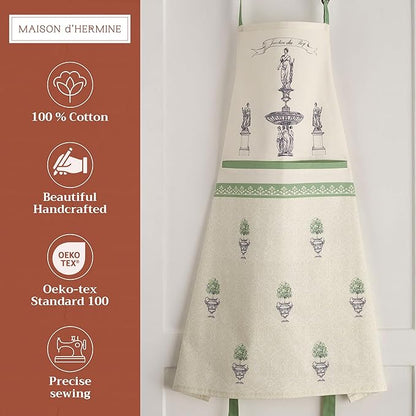 Maison d' Hermine 100% Cotton Apron for women with Pocket Kitchen Chef Apron for Men Cooking Mothers Day Gifts