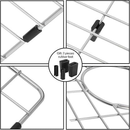 Kitchen Sink Grid and Sink Protectors, Stainless Steel Sink Grids for Bottom of Kitchen Sinks, 17 3/4" x 13 11/16" with Rear Drain for Single Sink Bowl, Sink bottom grid