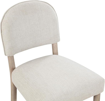Farmhouse Dining Chairs Set of 2 - Upholstered Mid Century Armless Side Chairs with Back, Durable Polyester Fabric for Kitchen Island, Living Room, Restaurant