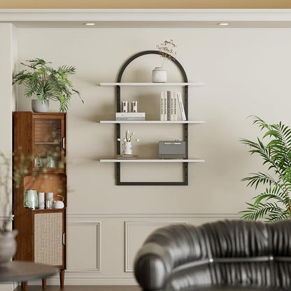 Floating Shelf for Wall - 3 Tier 24"x 31.5" Shelves for Room Wall for Bathroom, Bedroom, Toilet, Kitchen, Living Room, Office, White