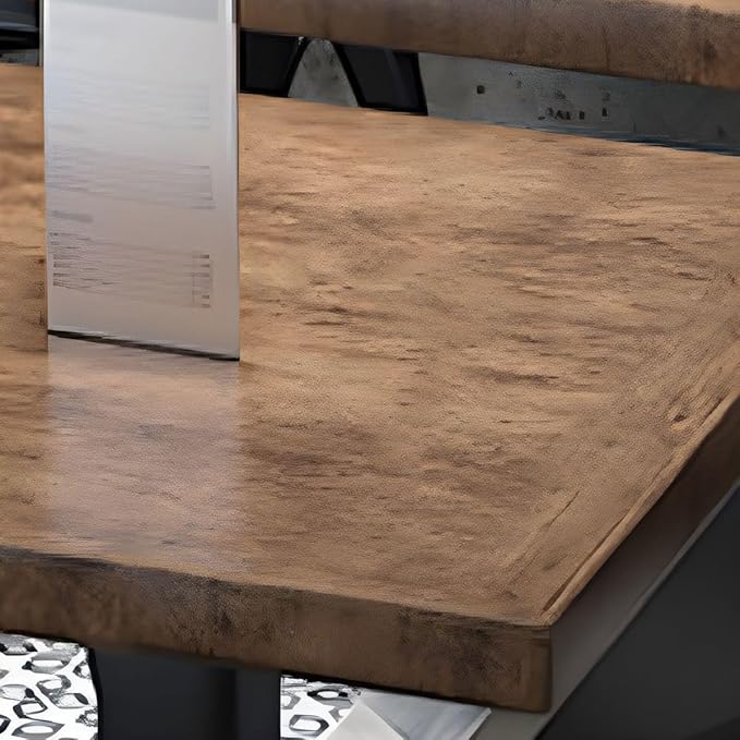 Commercial Dining Table, Metal Industrial Pedestal Dining Wood Top Table Kitchen Dining Room Minimalist Cafes Tea Shops Restaurant Rectangular Square Tables with Iron Legs