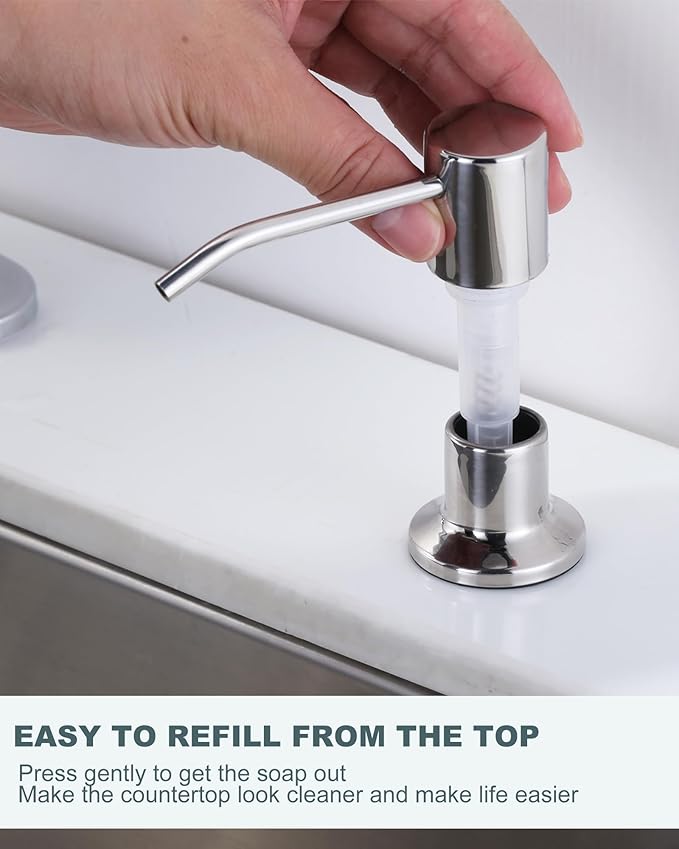 Chrome Kitchen Faucet with Soap Dispenser, WOWOW Stainless Steel Kitchen Faucet for Sink 2 or 4 Hole, High Arc Vintage Kitchen Sink Faucet with Pull Down Sprayer