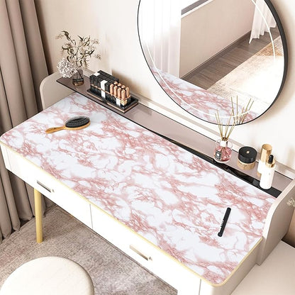 practicalWs White/Pink Marble Contact Paper Granite Peel and Stick Countertops Self-Adhesive Wallpaper Cabinets Drawer Shelf Wall Crafts Wall Paper Decorations 17.7 in x 393.7 in