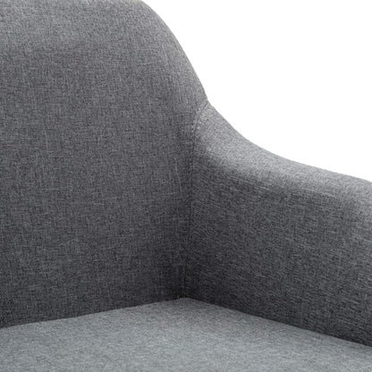 Modern Swivel Dining Chair Light Gray Fabric Upholstered Accent Chair with Adjustable Height 360 Rotation for Kitchen Living Room Bedroom Office