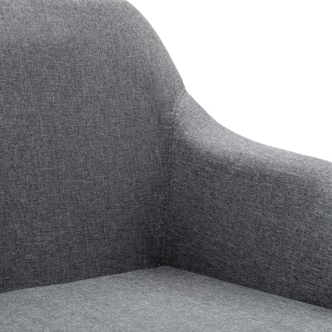 Light Grey Adjustable Swivel Dining Chair with Polyester Fabric Steel Frame for Kitchen Dining Room Office Comfort and Modern Design
