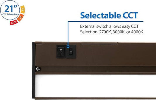 NUC-5 Series 21.5-inch Oil Rubbed Bronze Selectable LED Under Cabinet Light (NUC521SOB