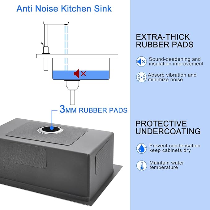 MENATT 25 x 18 Inch Drop in Workstation Kitchen Sink, 25 Inch Single Bowl Handmade Topmount Kitchen Sink, 18 Gauge Stainless Steel 9'' Deep Kitchen Workstation Sink with Cutting Board& Strainer