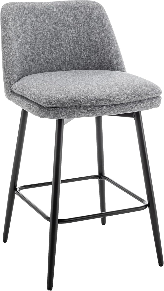 Modern Dining Chairs,Set of 2,Sturdy and Stylish,Simple Natural Design,Swivel Bar Stools with Back,Versatile Use in Kitchen Island Pub,Applicable to Front Porch,Garden,Patio,Reception Room,LIGHTGREY-
