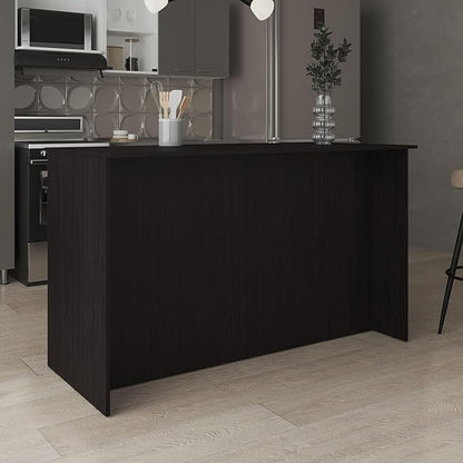 GOWE Ginger Kitchen Island, Three Open Shelves, Two Cabinets White/Black