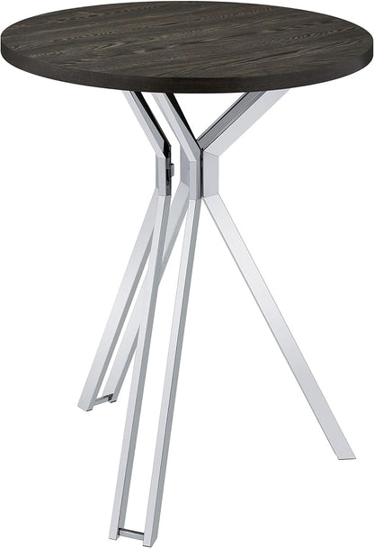 Pub Height Bistro Table Dark Oak 35-Inch Round Design Perfect for Kitchen Island or Dining Area