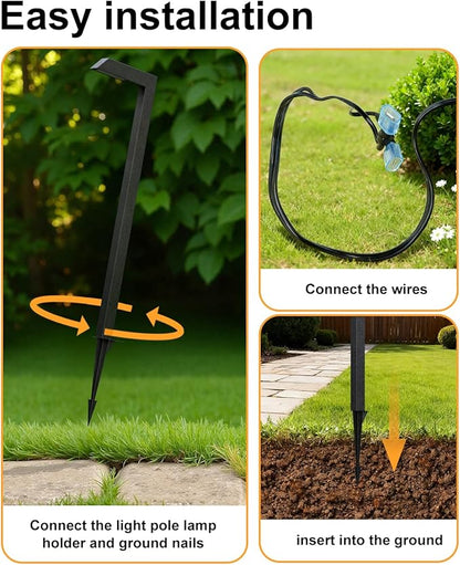 Low Voltage Pathway Lights, 4.5W LED Landscape Lighting, 4000K, 9-15V AC/DC, IP65 Waterproof, Aluminum, Black, 8 Pack