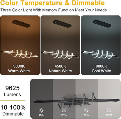 Modern Chandelier,Dimmable Modern Led Pendant Light for Dining Room,Gold Chandelier Light Fixture Modern Dining Room Light Light Fixture over Table,Color Changing Kitchen Island Lighting via Remote