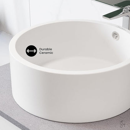 Swiss Madison Plaisir Ceramic Porcelain Round Vessel Vanity Art Basin Bathroom Sink …