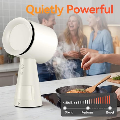 Portable Range Hood, Desktop Range Hood with 3 Speed Exhaust Fan, Advanced 5-Layer Filtration, Large Oil Collection Cup, Portable Kitchen Exhaust Fan for Dorm, RV, Indoor BBQ, Hot Pot, Wired